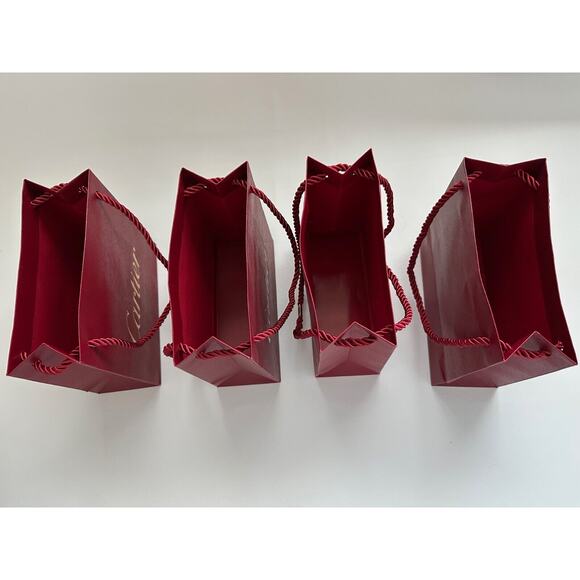 Cartier Textured Gift Bags Burgundy Petite 7 x 7 7/8 in. Set Of Four - Picture 12 of 15